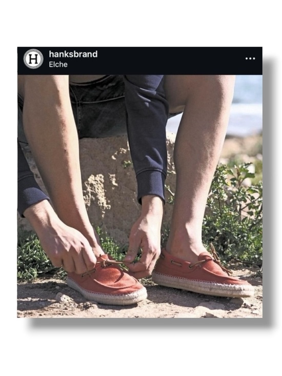 Hanks Brand ? Alpargatas Max Naranja Boat Shoe Espadrille ? Orange Suede ? 42